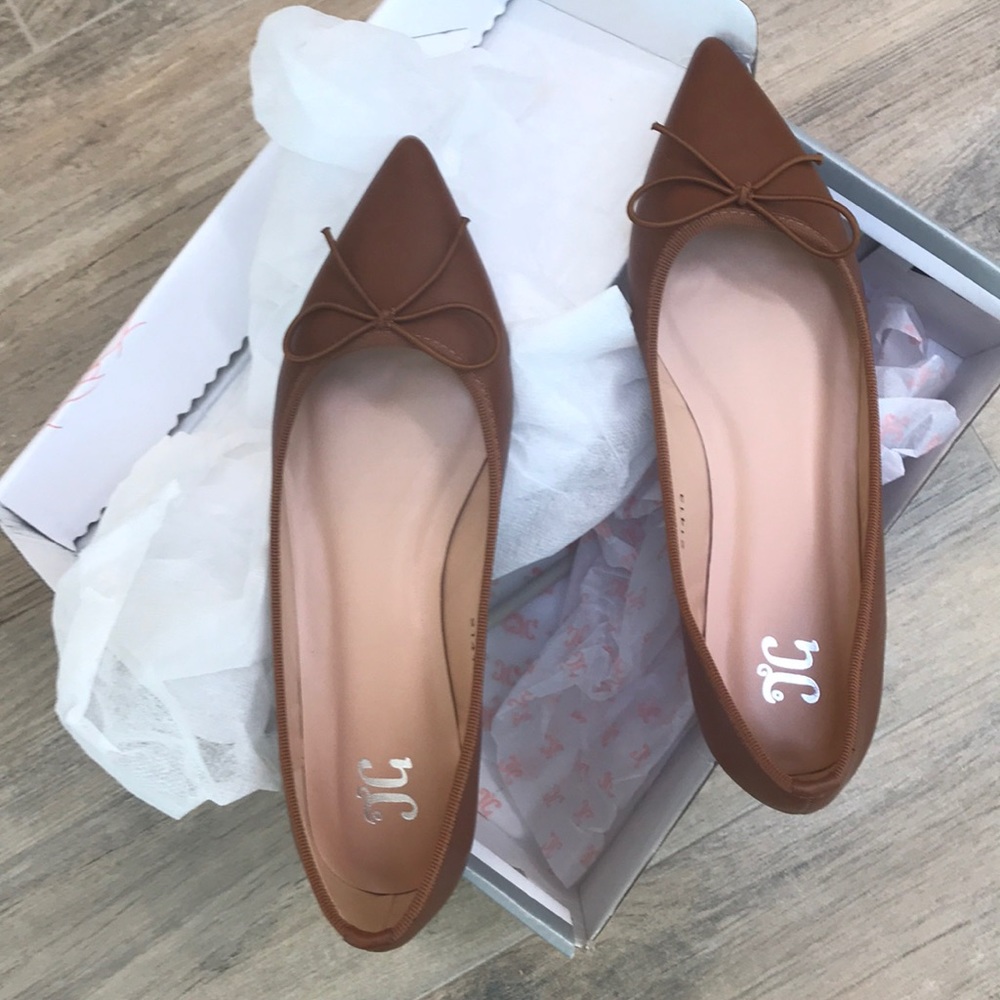 Cute Shoes, Ballet Flats, Camel Color, Size 7-1/2